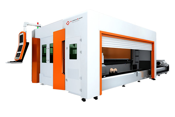 Full Closed Pallet Changer Fiber Laser Pipe and Sheet Cutting Machine
