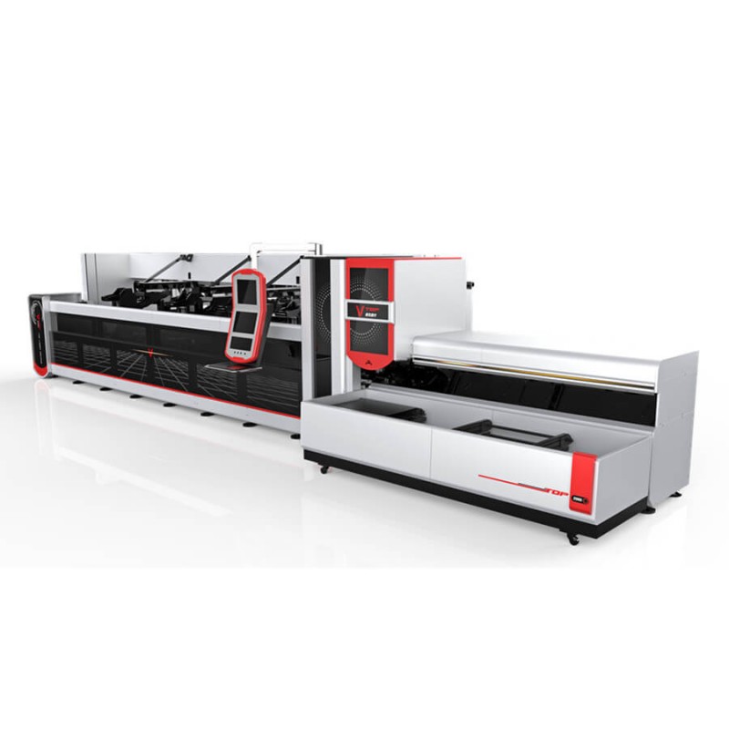 2500w 3000w fiberlaser metallskjæremaskin for runde, firkantede rør / rør